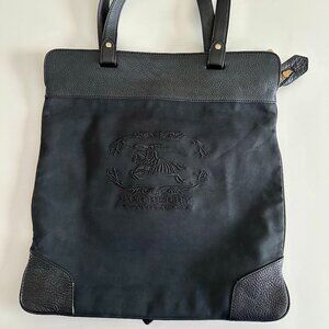 Black Canvas Leather Logo BSX Stowell Travel Tote Bag